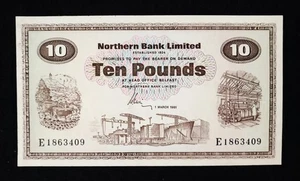 NORTHERN IRELAND: 1 x 10 Pound Northern Bank Limited Banknote. Dated 01.03.81. - Picture 1 of 3