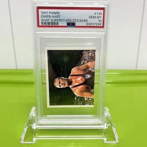 1997 Panini WWF Superstars Stickers Owen Hart #139 PSA 10 GEM MINT - Picture 1 of 2