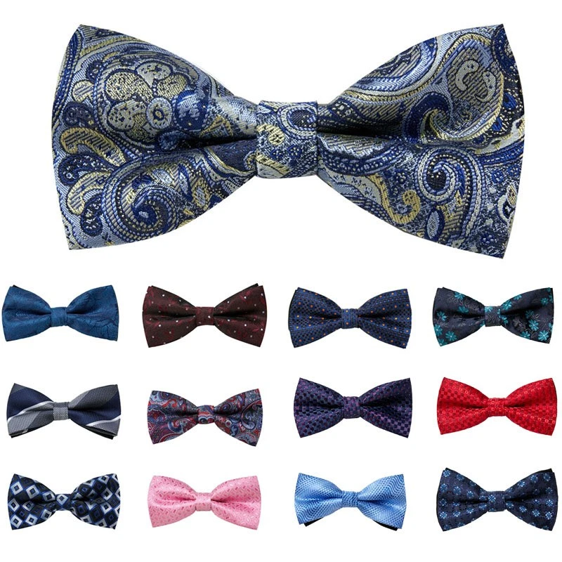 Paisley Jacquard Men's Bow Tie Satin Groom Gentleman New Year Party with Box  - Image 1 of 1