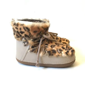 NEW INUIKII Classic Snow Boots Womens 37 7 Brown Leopard Jaguar Wild Print Shoes - Picture 1 of 10