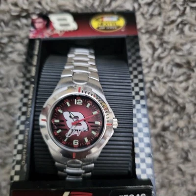 Dale Earhart Jr. #8 Nascar Silver Ladies  Watch - Red Dial, Round - Image 1 of 3