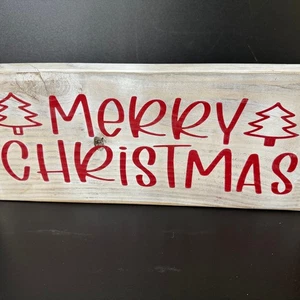 "Frohe Weihnachten" 7"x21" rustikales Holzschild Altholz Dekor - Bild 1 von 4