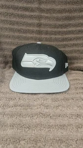 NWT Seattle Seahawks NFL New Era 9Fifty Snapback Hat, Black/Grey, PLS SEE PICS  - Picture 1 of 8