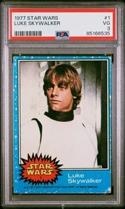 1977 Star Wars #1 Luke Skywalker Rookie PSA 3 Topps Vintage Movie Card - Picture 1 of 3