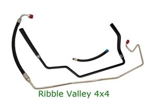 Land Rover Defender TD5 RHD Power Steering Pipe Hose Set QEP105122 QEH102570 - Picture 1 of 2