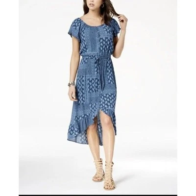 Maxi Vestido American Rag Juniors Alto Bajo Tinte Índigo Combo Pequeño Azul Índigo Foto 1 de 4