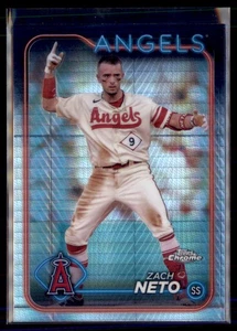 2024 Topps refractor de prisma cromado Zach Neto Los Angeles Angels #123 - Imagen 1 de 2