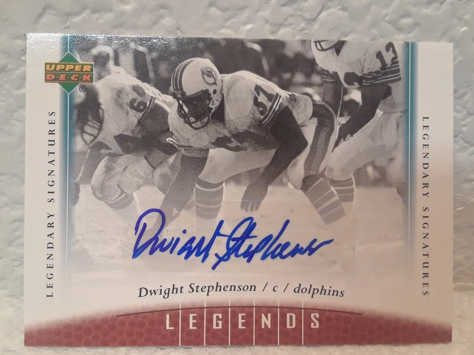 2006 UPPER DECK LEGENDS DWIGHT STEPHENSON AUTOGRAPH DOLPHINS 50 NFL FOOTBALL - Image 1 of 1