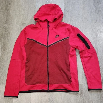 Nike Sportswear Tech Zip Up Fleece Hoodie Magenta Men Medium Zip Up CU4489-643 - image 1 of 4