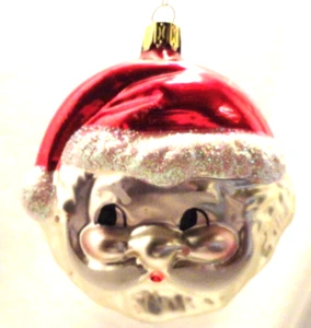 VINTAGE DOUBLE SIDED SANTA HEAD CHRISTMAS ORNAMENT GERMANY🎅 #8 - Picture 1 of 8