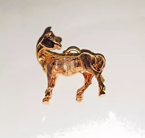Gold 9ct Yellow gold Horse Pendant/Charm - Picture 1 of 3