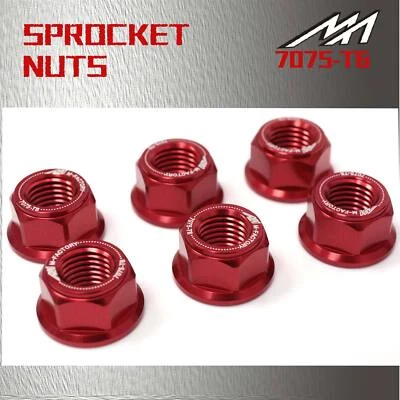 Tuerca de piñón trasera M10 roja para Kawasaki ZX9R B1-B4 Ninja 94-03 02 01 00 99 Foto 1 de 3