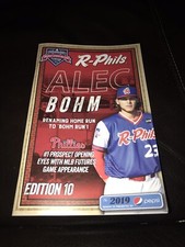 2019 Reading Fightin Phils Official Program Issue 10 Alec Bohm Phillies #1 Pick