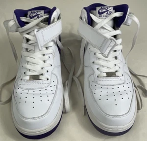 ZAPATILLAS NIKE AIR FORCE 1 2009 BLANCO MEDIO MORADO 315123-151 CUERO Talla 10,5 - Imagen 1 de 9