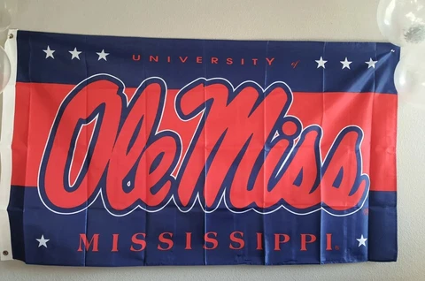OLE MISS University of Mississippi Rebels 3' x 5' Flag w/Grommets NCAA Licensed Cover