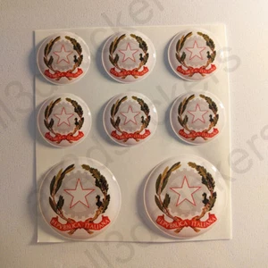 Adesivo Italia Resinato 3D Adesivi Emblema Stemma Italia Resinati TONDO Resine - Imagen 1 de 2