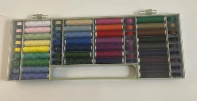 Sewing Machine Thread/Plastic Bobbins 64Pc SEWING CAMPING TRAVEL KIT Case Set - Image 1 of 4
