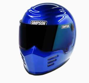 Simpson Racing 28315L6 Outlaw Bandit Motorcycle Helmet Adult Large Rayleigh Blue