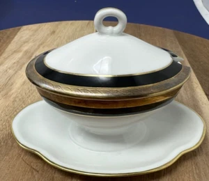 Richard Ginori PALERMO NERO Porcellana Mini Condimento Senape Piatto Italia - Foto 1 di 12