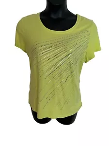 Chicos (Zenergy) Slinky Soft Lime Top Size 3 (XXL) Bling Stretch E368 - Picture 1 of 8
