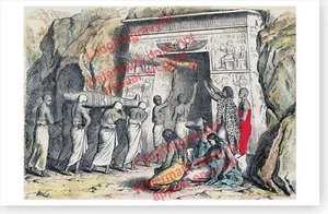 Cripta egipcia momia tumba entierro década de 1850 decoración de pared arte impresión cartel - Imagen 1 de 1