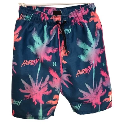 Hurley Swim Trunks Palm Trees Drawstring Elastic Waist Boys Size Small Preowned - Image 1 of 4