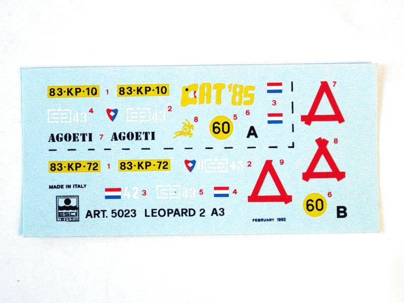 Esci 5023 Vintage Decals Leopard 2 A3 1:35 modellismo - Immagine 1 di 1