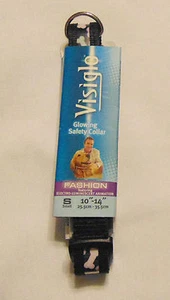 NEW LED Visiglo Dog Collar Nylon Lights Up S 10”-14” Flashing Doggy Bones  - Picture 1 of 5
