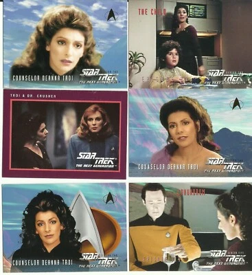 DEANNA TROI / Marina Sirtis - 11 Trading Cards - STAR TREK THE NEXT GENERATION - Image 1 of 2