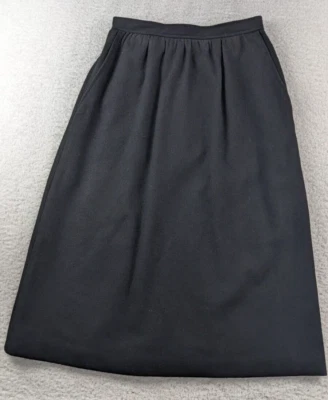 Vintage Evan Picone Wool Skirt Size 8 Black Lined Pockets Zip MADE USA - Image 1 of 4