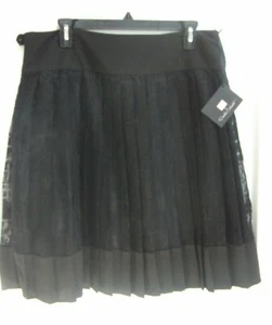 DS By Debbie Shuchat Black Pleated Knee Length Skirt Size 12 NWT - Picture 1 of 12
