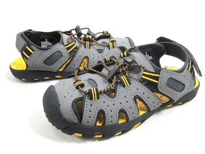 KHOMBU KIDS ATHLETIC ACTIVE COMFORT WATER SANDAL,GREY/YELLOW,US SIZE 1,MEDIUM - Image 1 of 4