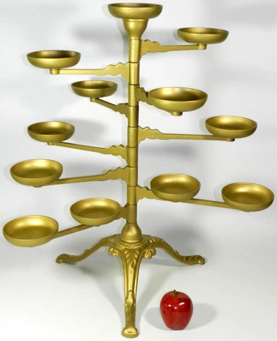 Vintage Cast Iron Plant Stand Table Top Gold Wedding Display Cover