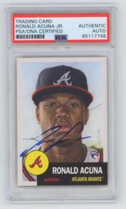 Ronald Acuna Jr 2018 Topps Living Set #19 Rookie RC Signed PSA Authentic Auto - Picture 1 of 1
