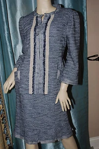 NANETTE LEPORE TWEED SKIRT SUIT SIZE 12 & 10 - Picture 1 of 7