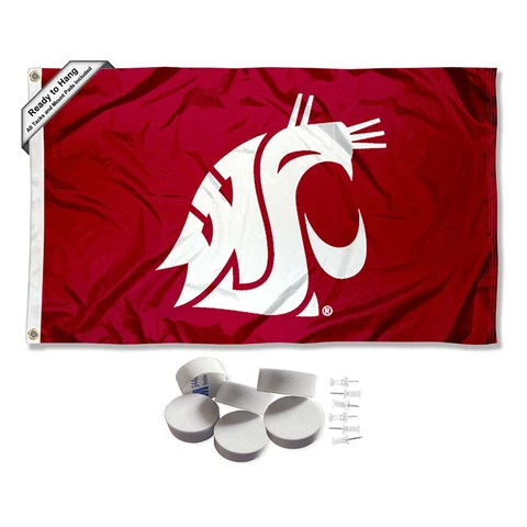 Washington State Cougars Large Logo Tapestry Banner Cover