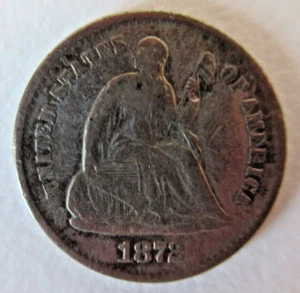 1872 USA Seated Liberty half dime coin - Picture 1 of 5
