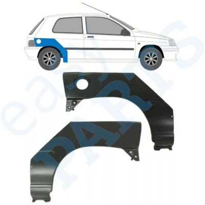 Renault Clio I 1990-1998 Tôle de réparation Passage de roue Arrière / Paire - Image 1 of 2