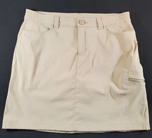 Eddie Bauer Skort Women’s Sz 8 Tan Zipper Pocket Skort Skirt Outdoor Hiking - Picture 1 of 8