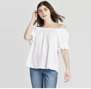 KNOX ROSA MUJER 4X BLUSA OJAL Blanco Hombro Forrado Vacaciones Blogger Boho - Imagen 1 de 3