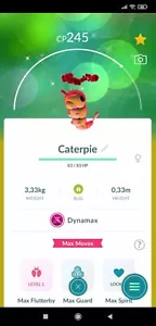 Pokémon Go - Shiny Dynamax Caterpie (Commercio 20k polvere di stelle o P T C 80k polvere di stelle) - Foto 1 di 1