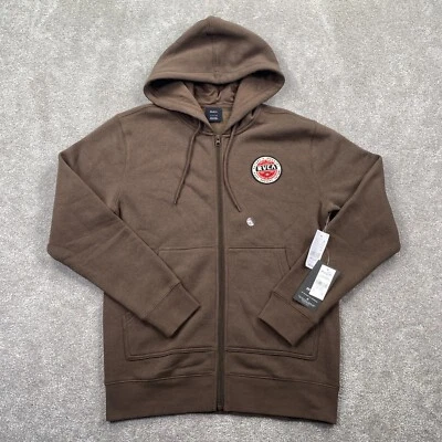 Sudaderas con capucha de forro polar con cremallera RVCA Standard Issue para hombre Talla S Marrón chocolate AVYSF00288 Foto 1 de 4