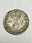 1903 Great Britain 3 Threepence King Edward VII (.925) Silver Coin KM#797 VF-XF