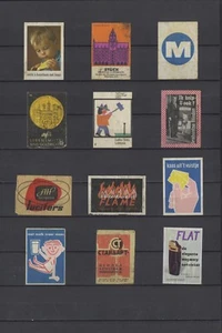 Bonito lote de 20 marcas vintage sin clasificar años 60/70 etiquetas de caja de cerillas - Imagen 1 de 2