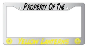 Property Of The Yellow Lanterns Chrome License Plate Frame - Picture 1 of 1