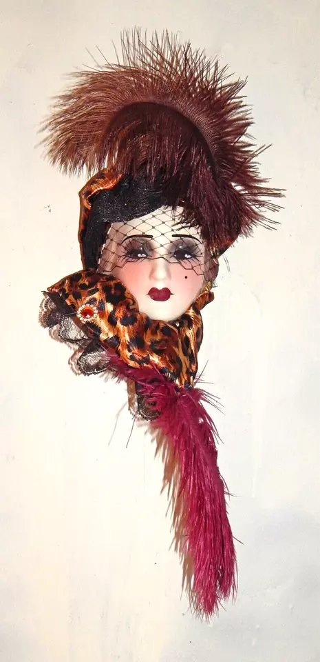 Unique Creations Lady Face Mask Wall Hanging Decor - NEW IN BOX - Image 1 of 1