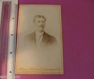 Foto antigua de antepasado Pomerania Polonia (Imperio alemán) hombre #2 - Imagen 1 de 2