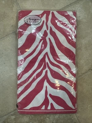 Design Serengeti Pink White Zebra Stripe 3-Ply Guest Towel Buffet Paper Napkins - Image 1 of 4