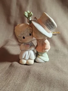 PRECIOUS MOMENTS 2001 OUR FIRST CHRISTMAS TOGETHER PORCELAIN ORNAMENT - Picture 1 of 3