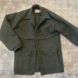 Vintage Filson Style 83 Double Mackinaw Cruiser Coat Jacket Wool Green Sz 38 USA - Picture 1 of 7